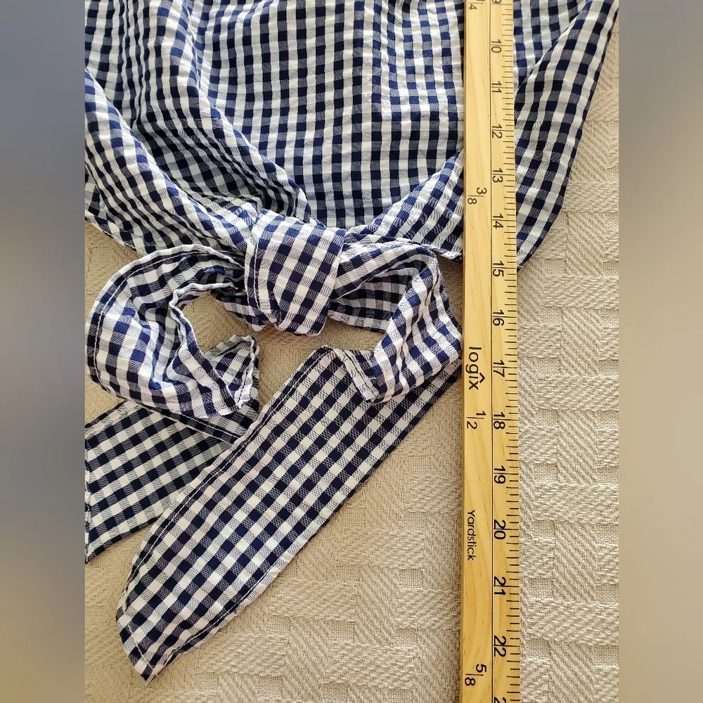 Sanctuary Claire Gingham Tie Front Top - Blue White Cottagecore Boho NWOT - Picture 8 of 11